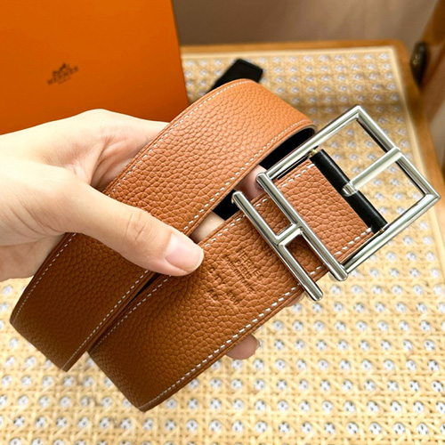 [홍콩명품.Hermes] 에르메스 24SS 로고 리버서블 레더 가죽 벨트 (오렌지-2버클), BT1229, 3.8cm, X1, 명품레플리카,인터넷쇼핑몰,남자명품,해외직구