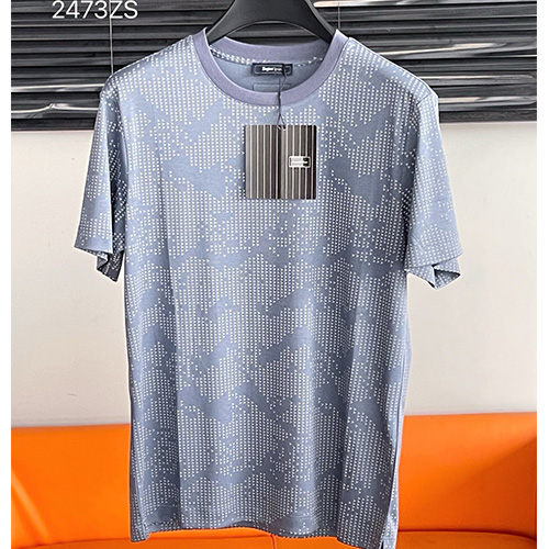 [홍콩명품.ZEGNA] 제냐 24SS 로고 패턴 반팔 티셔츠 (블루), BM14387, JS, 홍콩명품의류,구매대행,온라인명품