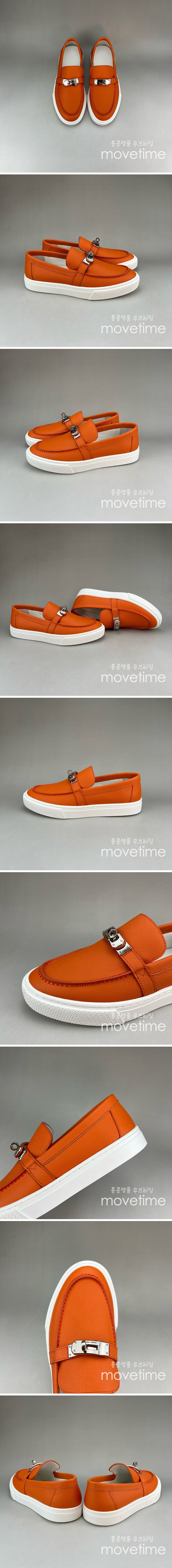 [홍콩명품.Hermes] 에르메스 23SS 로고 레더 가죽 구두 로퍼 (오렌지), SE3506, S3, 명품스니커즈,운동화,구두,로퍼,하이탑,신발