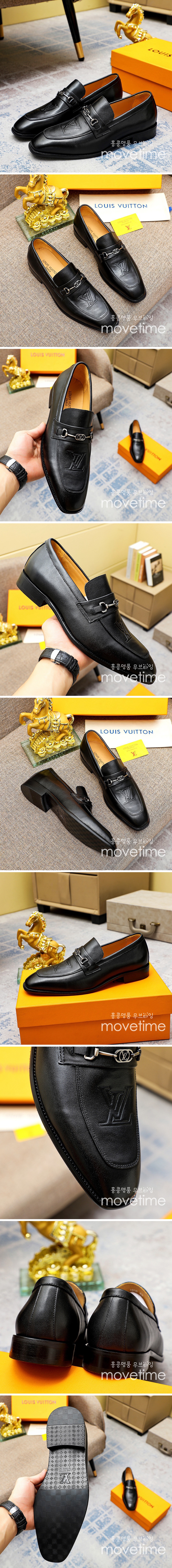 [홍콩명품.LOUIS VUITTON] 루이비통 24SS 로고 레더 가죽 로퍼 구두 (블랙), SE3542, BR, 명품스니커즈,운동화,구두,로퍼,하이탑,신발