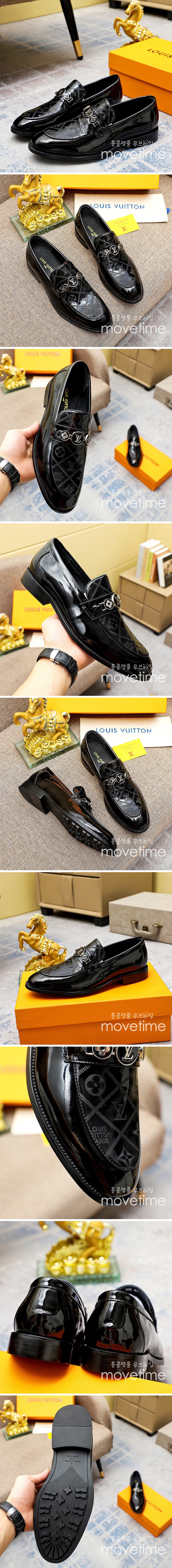 [홍콩명품.LOUIS VUITTON] 루이비통 24SS 로고 모노그램 레더 가죽 로퍼 구두 (블랙), SE3548, BR, 명품스니커즈,운동화,구두,로퍼,하이탑,신발