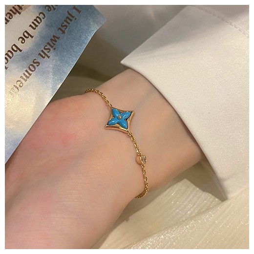 [홍콩명품.LOUIS VUITTON] 루이비통 24SS 로고 골드 팔찌 (스카이블루 주얼리), ET2605, SL, 명품악세사리,팔찌,귀걸이,반지
