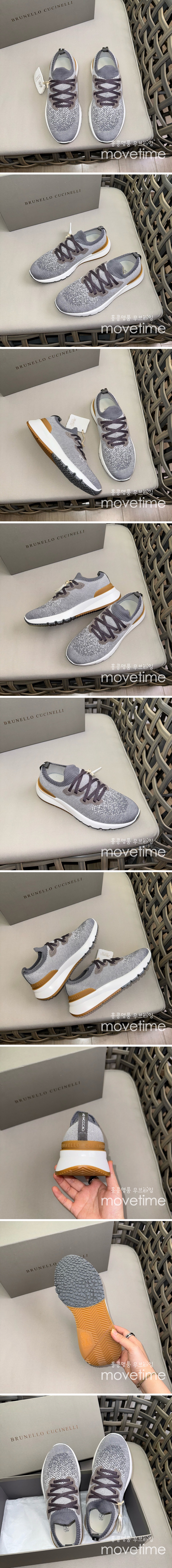 [홍콩명품.Brunello Cucinelli ] 브루넬로쿠치넬리 24SS 로고 MACCCXCI 스니커즈 운동화 (그레이), SE3710, S2, 명품스니커즈,운동화,구두,로퍼,하이탑,신발