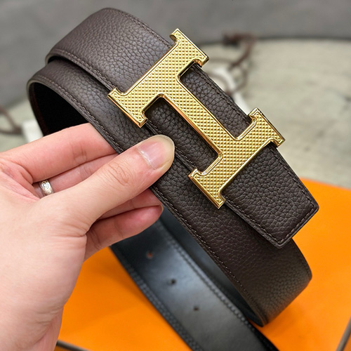 [홍콩명품.Hermes] 에르메스 24SS 금장 H로고 LEATHER STRAP 리버서블 레더 가죽 벨트 (블랙-브라운), 3.8cm, BT1277, MR, 명품레플리카,인터넷쇼핑몰,남자명품,해외직구