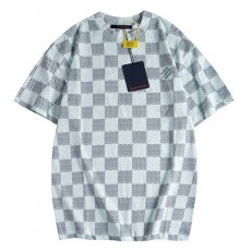 [홍콩명품.LOUIS VUITTON] 루이비통 24SS 로고 다미에 반팔 티셔츠 (스카이블루), BM15035, JU, 홍콩명품의류,구매대행,온라인명품