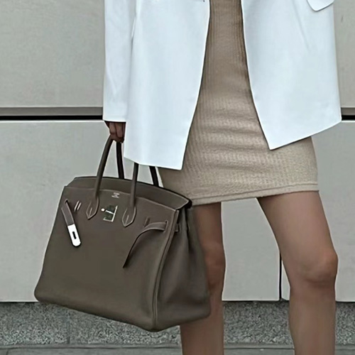 [홍콩명품.Hermes] 에르메스 24SS 로고 Birkin TOGO 35 레더 가죽 핸드백 토트백 (그레이-은장), BGM3414, H3, 홍콩명품가방,명품쇼핑몰,크로스백,핸드백,구매대행,무브타임