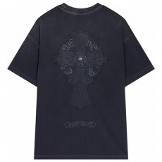 [홍콩명품.Chrome Hearts] 크롬하츠 24SS 로고 자수 반팔 티셔츠 + 쇼츠 반바지 상하의 세트 (그레이), BM15688, JU, 홍콩명품의류,구매대행,온라인명품