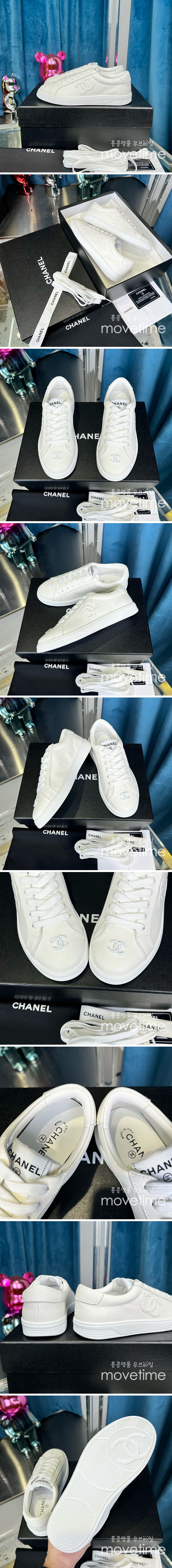 [홍콩명품.CHANEL] 샤넬 24SS 로고 여성 레더 가죽 스니커즈 운동화 (화이트), SE4116, ALW, 명품스니커즈,운동화,구두,로퍼,하이탑,신발