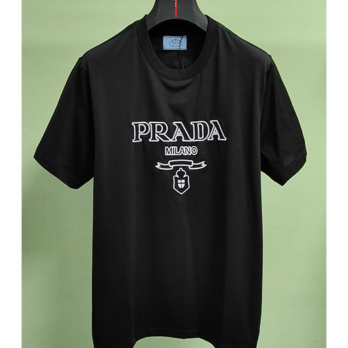 [홍콩명품,PRADA] 프라다 24SS 로고 자수 반팔 티셔츠 (2컬러), BM16240, JL, 홍콩명품의류,구매대행,온라인명품