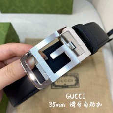 [홍콩명품.Gucci] 구찌 24SS 로고 레더 가죽 자동 벨트 (블랙-은장), 3.5cm, BT1340, BE, 명품레플리카,인터넷쇼핑몰,남자명품,해외직구