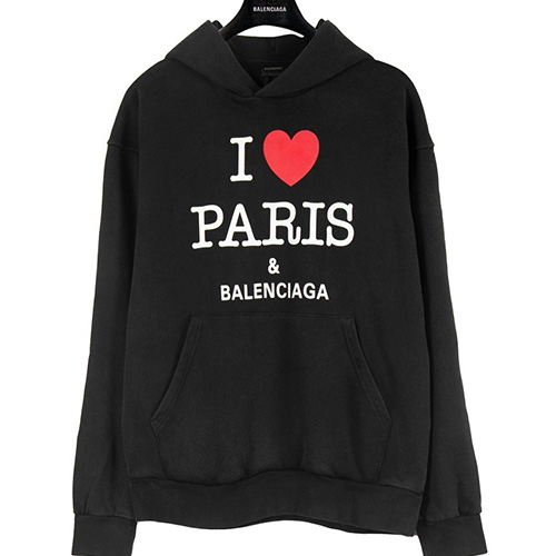 [홍콩명품.BALENCIAGA] 발렌시아가 24SS 로고 그래픽 프린트 후드 티셔츠 (블랙), BM16621, JU, 홍콩명품의류,구매대행,온라인명품