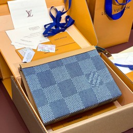 [홍콩명품.LOUIS VUITTON] 루이비통 24SS 로고 다미에 포쉐트 보야주 클러치 백 MM M61692 (데님), BGM4019, BDA, 홍콩명품가방,명품쇼핑몰,크로스백,핸드백,구매대행