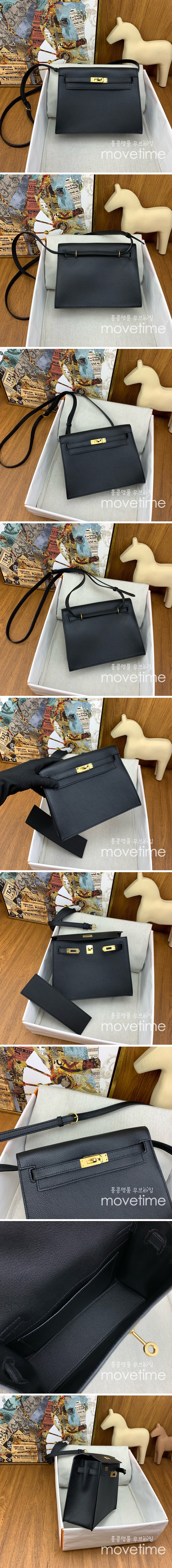 [홍콩명품.Hermes] 에르메스 24SS 로고 kelly Dance 22cm  토트백 크로스백 (블랙-금장), BGM4065, H3, 명품지갑,무브타임쇼핑몰,홍콩명품,사이트,명품쇼핑몰