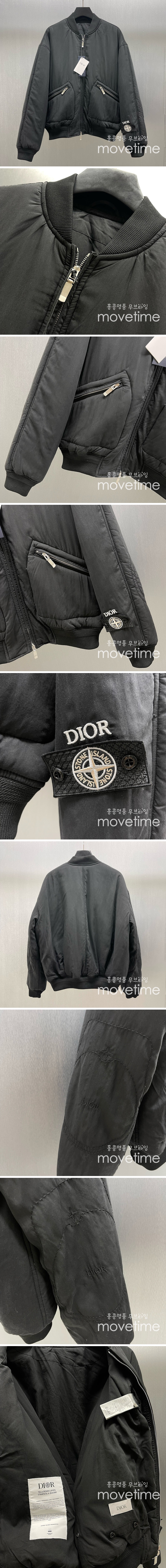 [홍콩명품,Christian Dior] 디올 24SS 로고 스톤아일랜드 콜라보 솜패딩 봄버 자켓 (블랙), BM17013, ST1, 홍콩명품의류,구매대행,온라인명품