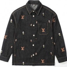 [홍콩명품.LOUIS VUITTON] 루이비통 24SS 로고 브로이더드 데님 오버 셔츠 시그니처 자켓 1AFHVF, BM17424, JU, 홍콩명품의류,구매대행,온라인명품