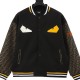 [홍콩명품,FENDI] 펜디 24SS 로고 몬스터아이 울 바시티 자켓 (블랙), BM17610, S1F, 홍콩명품의류,구매대행,온라인명품