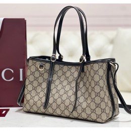 [홍콩명품.Gucci] 구찌 25SS 로고 GG 엠블럼 스몰 토트백 베이지 다크 브라운 패브릭 815214FAD6L9741, BGM4395, BDA, 홍콩명품가방,명품쇼핑몰,크로스백,핸드백,구매대행