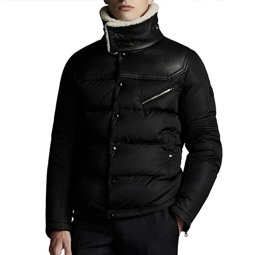 [홍콩명품.MONCLER] 몽클레어 25SS 로고 시어링 레이어드 다운 패딩 자켓 (블랙), BM18399, PG, 홍콩명품의류,구매대행,온라인명품