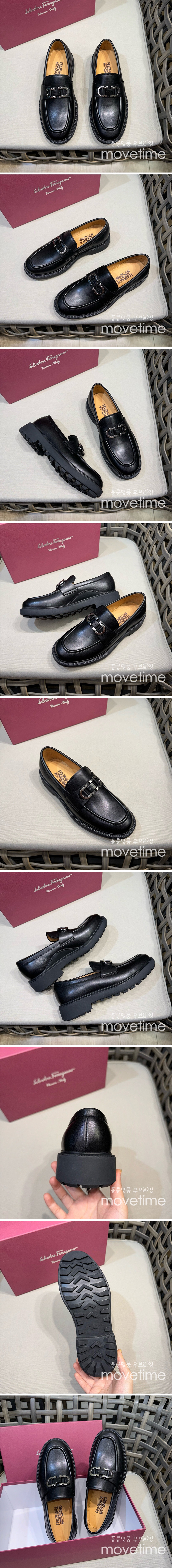 [홍콩명품.FERRAGAMO] 페레가모 25SS 로고 간치니 레더 가죽 구두 로퍼 (블랙), SE4528, ALW, 명품스니커즈,운동화,구두,로퍼,하이탑,신발