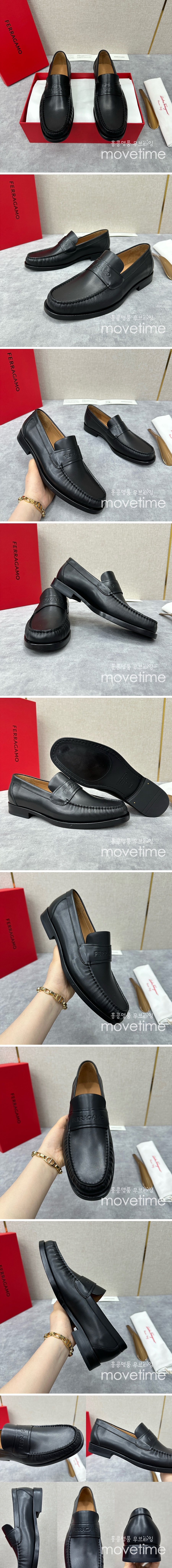 [홍콩명품.FERRAGAMO] 페레가모 25SS 로고 레더 가죽 로퍼 구두 (블랙), SE4531, ALW, 명품스니커즈,운동화,구두,로퍼,하이탑,신발