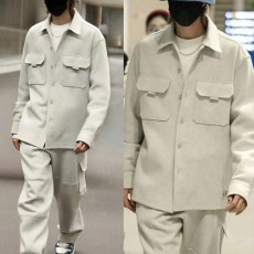 [홍콩명품.LOUIS VUITTON] 루이비통 25SS 로고 울 셔츠 자켓 + 팬츠 바지 상하의 세트 (라이트그레이), BM18791, JU, 홍콩명품의류,구매대행,온라인명품
