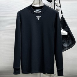 [홍콩명품,PRADA] 프라다 25SS 로고 자수 터틀넥 긴팔 티셔츠 (2컬러), BM18843, G5, 홍콩명품의류,구매대행,온라인명품