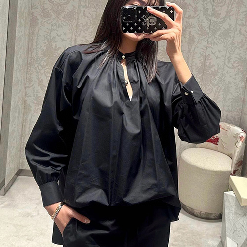 [홍콩명품,Christian Dior] 디올 25SS 로고 여성 블라우스 셔츠 (블랙), BM19373, TBG, 홍콩명품의류,구매대행,온라인명품