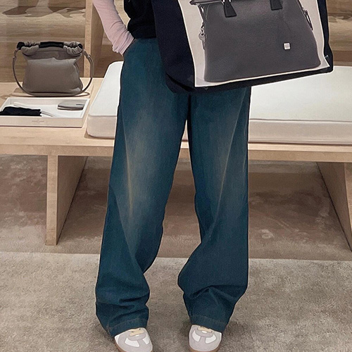 [홍콩명품.Maison Margiela] 메종마르지엘라 25SS 로고 여성 오버핏 데님 팬츠 진 청바지, BM19391, TBG, 홍콩명품의류,구매대행,온라인명품