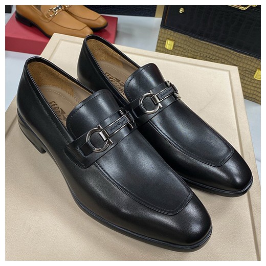 [홍콩명품.FERRAGAMO] 페레가모 25SS 로고 간치니 레더 가죽 로퍼 구두 (블랙), SE4646, S1, 명품스니커즈,운동화,구두,로퍼,하이탑,신발