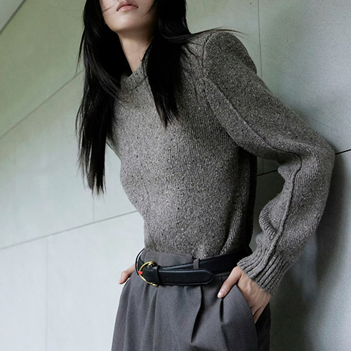 [홍콩명품.BOTTEGA VENETA] 보테가베네타 25SS 로고 여성 니트 스웨터 (그레이), BM19595, 13C, 홍콩명품의류,구매대행,온라인명품