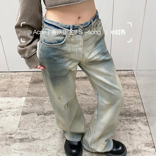 [홍콩명품.ACNE STUDIOS] 아크네 25SS 로고 여성 오버핏 데님 팬츠 진 청바지, BM19609, 13C, 홍콩명품의류,구매대행,온라인명품