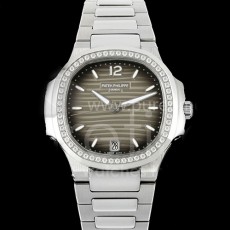 [홍콩명품시계.PATEK PHILIPPE] 파텍필립 노틸러스 7118 여성용 다이아몬드 베젤 35mm 그레이 다이얼