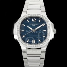 [홍콩명품시계.PATEK PHILIPPE] 파텍필립 노틸러스 7118 여성용 다이아몬드 베젤 35mm 블루 다이얼