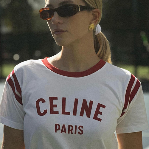 [홍콩명품.CELINE] 셀린느 25SS 로고 프린트 여성 반팔 티셔츠 (화이트), BM19833, 13C, 홍콩명품의류,구매대행,온라인명품