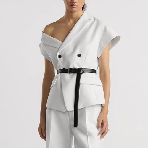 [홍콩명품,Christian Dior] 디올 25SS 로고 여성 벨티드 슬리브리스 자켓 (화이트), BM19841, 13C, 홍콩명품의류,구매대행,온라인명품