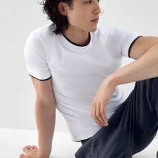 [홍콩명품.Brunello Cucinelli ] 브루넬로 쿠치넬리 25SS 로고 2톤 반팔 티셔츠 (3컬러), BM19860, JL, 홍콩명품의류,구매대행,온라인명품