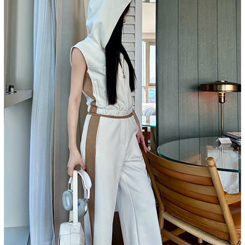 [홍콩명품.Gucci] 구찌 25SS 로고 여성 GG수프림 슬리브리스 후드 집업 자켓 + 팬츠 바지 상하의 세트 (2컬러), BM20077, CC, 홍콩명품의류,구매대행,온라인명품