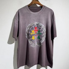 [홍콩명품.Chrome Hearts] 크롬하츠 25SS 로고 프린트 워싱 반팔 티셔츠 (그레이), BM20107, X2, 홍콩명품의류,구매대행,온라인명품
