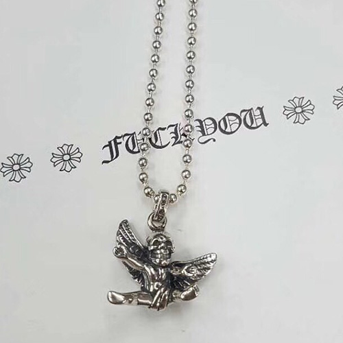 [가격문의][홍콩명품.Chrome Hearts] 크롬하츠 25SS 로고 엔절 925실버 목걸이 팬던트, ET2827, CR1, 홍콩명품의류,구매대행,온라인명품