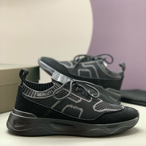 [홍콩명품.BERLUTI] 벨루티 25SS 로고 레더 가죽 스니커즈 운동화 (블랙), SE4745, PMD, 명품스니커즈,운동화,구두,로퍼,하이탑,신발