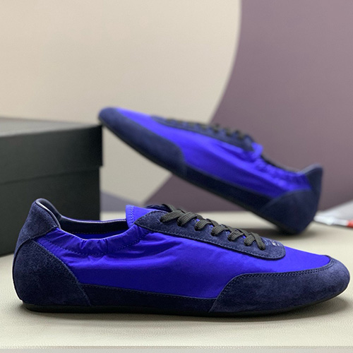 [홍콩명품,PRADA] 프라다 25SS 로고 레더 가죽 스니커즈 운동화 (블루), SE4749, PMD, 명품스니커즈,운동화,구두,로퍼,하이탑,신발