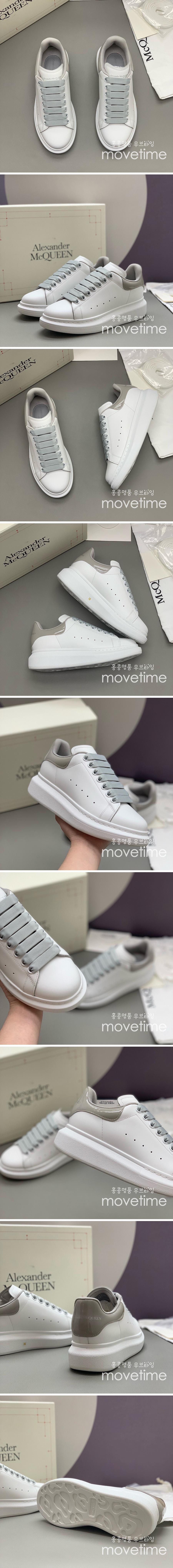 [홍콩명품.McQueen] 알렉산더맥퀸 25SS 로고 남여 오버솔 스니커즈 운동화 (화이트-그레이), SE4795, PMD, 명품스니커즈,운동화,구두,로퍼,하이탑,신발