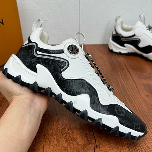 [홍콩명품.LOUIS VUITTON] 루이비통 25SS 로고 모노그램 RUSH 스니커즈 운동화 (화이트-블랙), SE4814, S2, 명품스니커즈,운동화,구두,로퍼,하이탑,신발