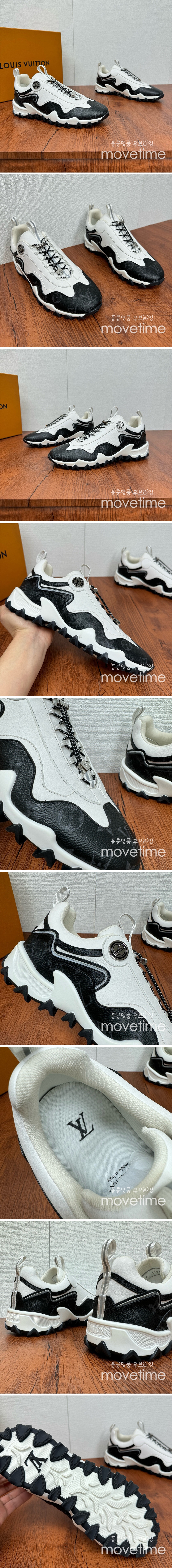 [홍콩명품.LOUIS VUITTON] 루이비통 25SS 로고 모노그램 RUSH 스니커즈 운동화 (화이트-블랙), SE4814, S2, 명품스니커즈,운동화,구두,로퍼,하이탑,신발