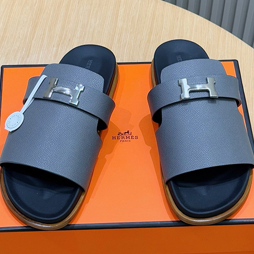 [홍콩명품.Hermes] 에르메스 25SS 로고 JAURES 샌들 슬리퍼 (그레이), SE4835, S2, 명품스니커즈,운동화,구두,로퍼,하이탑,신발
