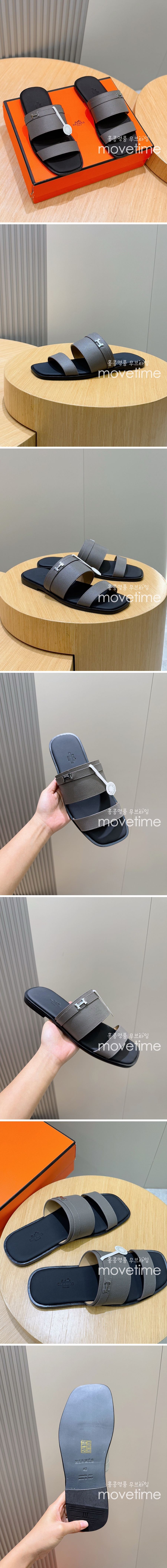 [홍콩명품.Hermes] 에르메스 25SS 로고 PARIS 샌들 슬리퍼 (그레이), SE4844, S2, 명품스니커즈,운동화,구두,로퍼,하이탑,신발