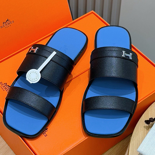 [홍콩명품.Hermes] 에르메스 25SS 로고 PARIS 샌들 슬리퍼 (블랙-블루), SE4847, S2, 명품스니커즈,운동화,구두,로퍼,하이탑,신발