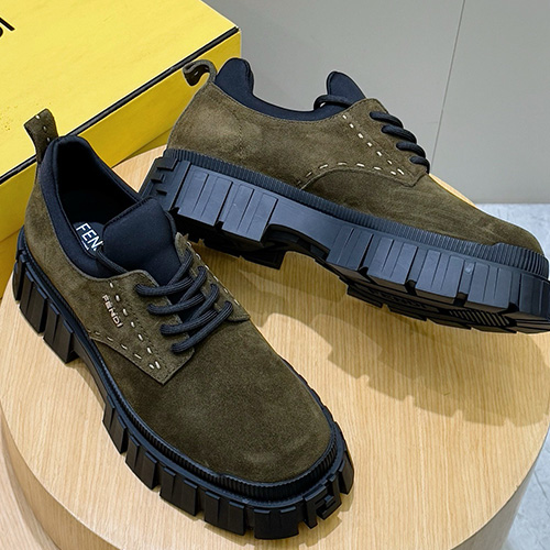 [홍콩명품,FENDI] 펜디 25SS 로고 레더 가죽 워커 구두 (2컬러), SE4869, S2, 명품스니커즈,운동화,구두,로퍼,하이탑,신발