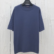 [홍콩명품.LOUIS VUITTON] 루이비통 25SS 로고 모노그램 니트 반팔 티셔츠 (네이비), BM20701, KB, 홍콩명품의류,구매대행,온라인명품