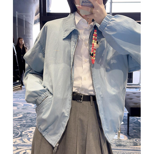 [홍콩명품,PRADA] 프라다 25SS 로고 자수 여성 데님 카라 자켓 (2컬러), BM20777, TBG, 홍콩명품의류,구매대행,온라인명품